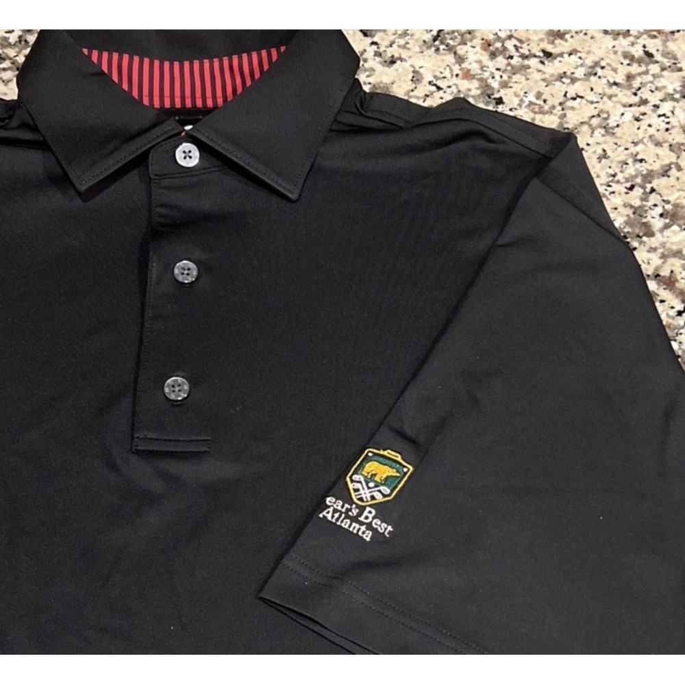 Footjoy Mens Short Sleeve Polo Shirt Black Bears Best Atlanta Logo Size Large